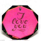 Vintage Sahara Machine Cut Sworovski I love You Pendant