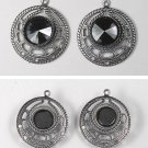 VINTAGE PAIR SILVER TONE METAL PENDANT CHARMS