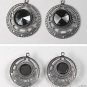 VINTAGE PAIR SILVER TONE METAL PENDANT CHARMS
