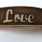 Vintage Hair Barrette LOVE Gold PLated Metal Hair Accessorie Made in France