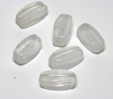 Vintage Clear Drilled Through Glass Bead Findings 6
