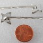 Vintage Butterfly Hair pins Bobby Pins Silver Metal Enamel Pink Rhinestone Pair