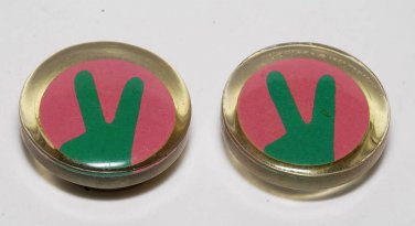 Vintage Nony New York Acrylic Peace Finger Button Cover