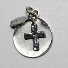 Retro  Express Cross Silver Metal Pendant Charm