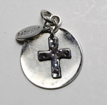 Retro  Express Cross Silver Metal Pendant Charm