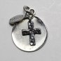 Retro  Express Cross Silver Metal Pendant Charm