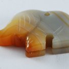 Vintage Polished Carved Stone Elephant Pendant Jewelry Making