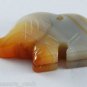 Vintage Polished Carved Stone Elephant Pendant Jewelry Making