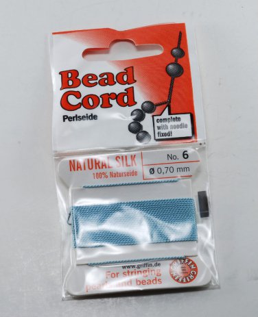 Made in Germany Silk Bead Cord With Needle No. 6