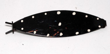 Vintage Black White Dot 70's Allegro Hair Barrette