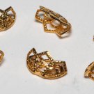 Vintage Gold Plated Set of 6 Bead Caps Findings
