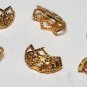 Vintage Gold Plated Set of 6 Bead Caps Findings
