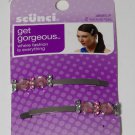 Scunci Pink Jewel Hair Pin Bobby Pin Pair New on Card