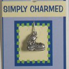 SIMPLY CHARMED SILVER CAT IN SHOE PENDANT JEWELRY
