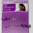 Scunci Purple Jewel Hair Pin Bobby Pin Pair New on Card