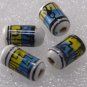 Vintage Picture Scene Glass  Beads Set of 4