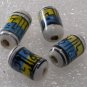 Vintage Picture Scene Glass  Beads Set of 4