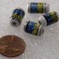 Vintage Picture Scene Glass  Beads Set of 4