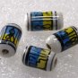Vintage Picture Scene Glass  Beads Set of 4