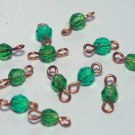 Vintage Lot of 12 Green Plastic Connector Beads Jewelry
