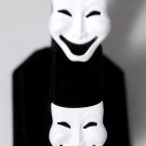 VTG White Enamel Metal Laughing Theatre Mask Earring