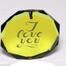 VTG Vitrail Machine Cut Swarovski I love You Pendant