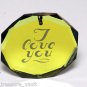 VTG Vitrail Machine Cut Swarovski I love You Pendant