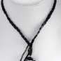 Guess Flower Leather Necklace White Black Plastic Resin Braided Jewelry
