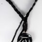 Guess Flower Leather Necklace White Black Plastic Resin Braided Jewelry