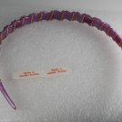 Vintage Purple Headband Made in Hong Kong Gold Metal Wire Wrapped Hair Accessory
