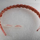 Vintage Peach Headband Made in Hong Kong Gold Metal Wire Wrapped Hair Accessory