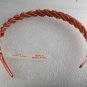 Vintage Peach Headband Made in Hong Kong Gold Metal Wire Wrapped Hair Accessory