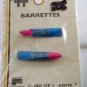 Vintage Tip Top Hair Barrette LipStick Pair  Faberge Wire Back Blue NOC