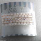 Bella Luxe Pearlized Plastic Hair Barrette Rectangle Rhinestone New on Card