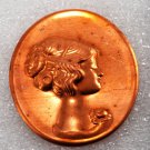 Vintage Cameo Stamping Copper Plated Metal Hollow Back Victorian Lady