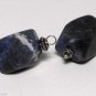 VTG Blue White Silver Shank Sodalite Stone Bead Pendant Pair