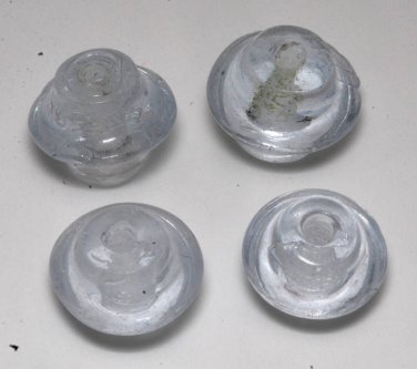 Vintage Clear Flying Saucer Glass bead Finding 4
