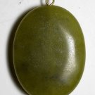 Vintage Green Oval Stone Large Pendant Jewelry Making