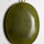 Vintage Green Oval Stone Large Pendant Jewelry Making