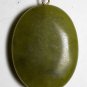 Vintage Green Oval Stone Large Pendant Jewelry Making