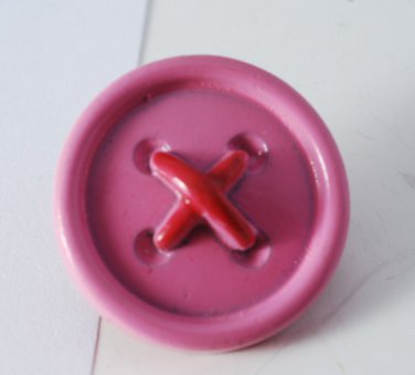 Vintage Collectible  Pink Button Pin Jewelry Glass Ceramic Accessorie