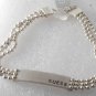 Guess Necklace Jewelry Silver Tone Metal Three Strand Beaded Chain Choker