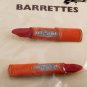 Vintage Tip Top Hair Barrette LipStick Pair Faberge Wire Back Orange NOC