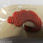 Vintage PLastic Hair Slider Barrette Pretty Leafy Pattern Pearly Lined Red NOC