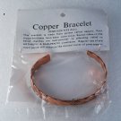 Vintage Copper Bracelet Made in India Flower Pattern Rope Style Jewelry New