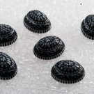 Vintage Plastic Cabochon Lot of 6 Small Findings Black White Flat Back