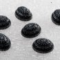 Vintage Plastic Cabochon Lot of 6 Small Findings Black White Flat Back