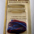 Vintage Tip Top Barrettes Ribbon Weaving Pack Red Blue Gold Tone Metal