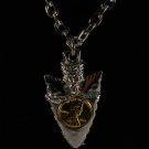 Vintage Silver Metal Arrow Head Necklace Mini Penny Center Jewelry