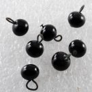 Vintage Black Jet Glass Bead Dangles Lot of 8 Old Jewelry Making Supplies
